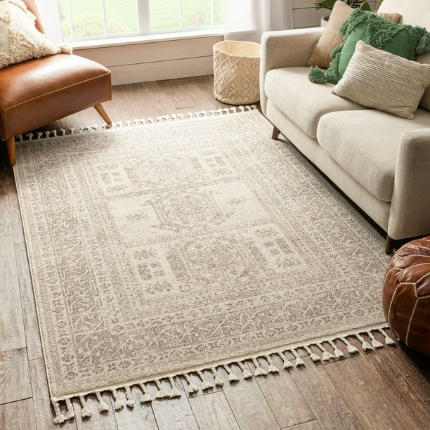 Well Woven Loop-De-Loop Carina Tribal Beige 7'10" x 10'6" Flat-Weave Area Rug - Walmart.com | Walmart (US)