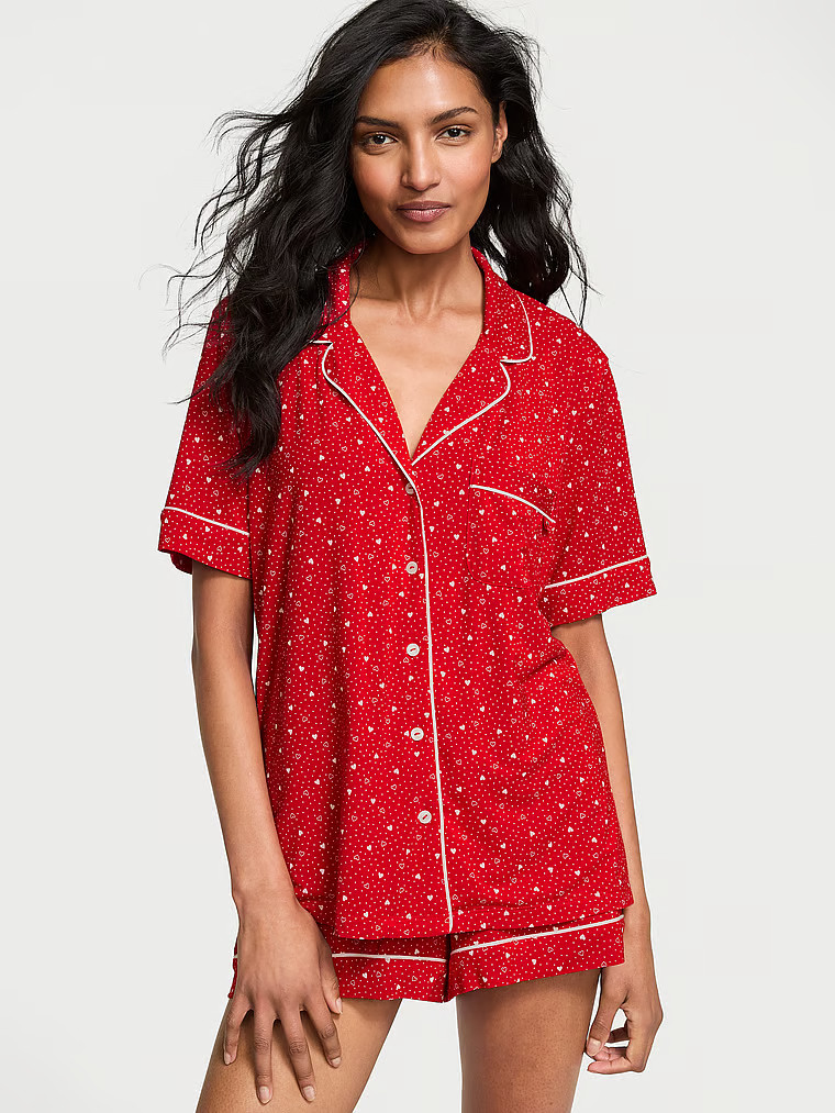 Buy Modal Soft Short Pajama Set, COCONUT WHITE & BLACK HEART DOTS - Order Pajamas Sets online - V... | Victoria's Secret (US / CA )