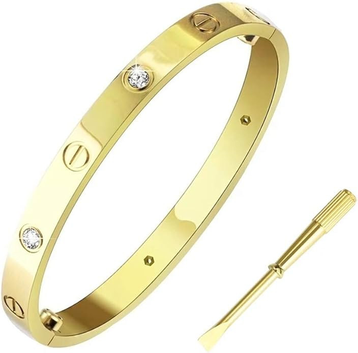 QM dream Titanium Steel Love Bracelet for Women Cuff Bracelets Valentines Wedding Couples Bracele... | Amazon (US)