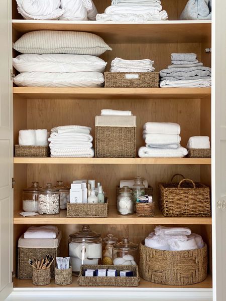 Keeping the linen closet stocked for guests is easy with organized storage!


#LTKfamily #LTKSeasonal #LTKhome
