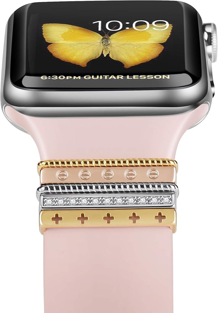 Elobeth Decorative Rings Loops Compatible with Apple Watch Bands Charms Series 7 41mm 45mm, Series 6 | Amazon (US)