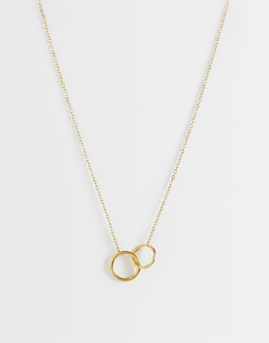 ASOS DESIGN waterproof stainless steel necklace with double-loop link design in gold tone | ASOS (Global)