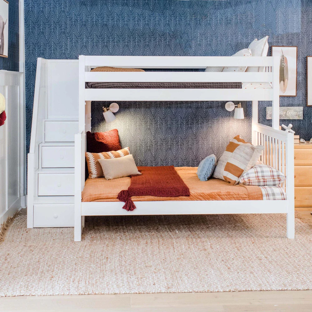High Twin XL over Queen Bunk Bed with Stairs | Maxtrix Kids Furniture