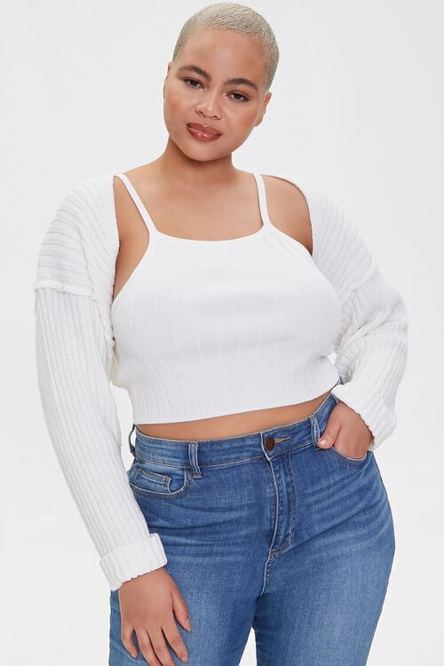 Plus Size Cropped Cardigan Sweater | Forever 21 (US)