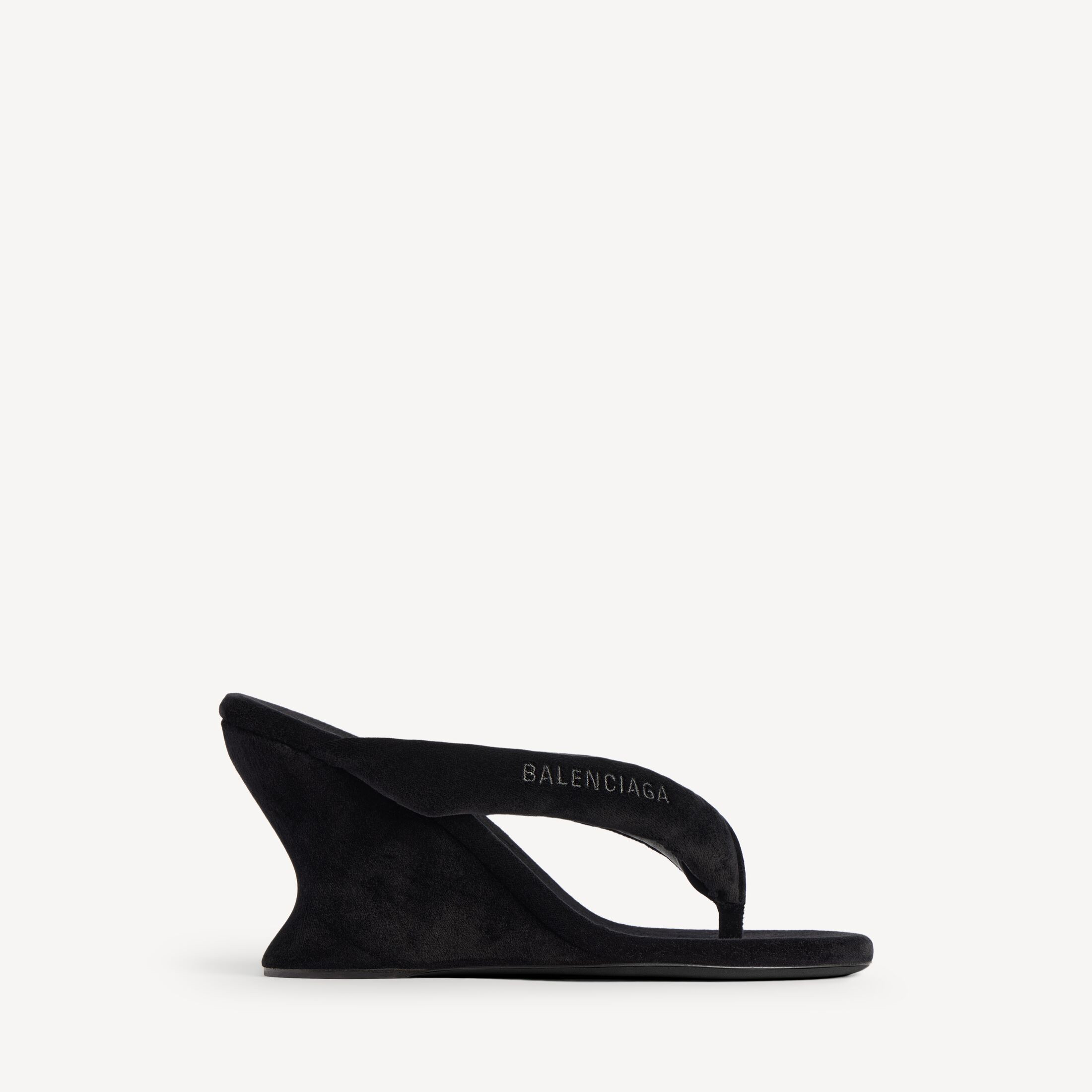 Balenciaga Gaeta Wedge Thong - Black - Women | Balenciaga