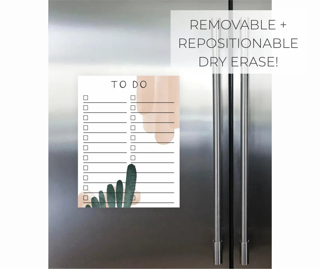 Repositionable to Do List Dry Erase Removable Damage Free Dorm Room Decor Refrigerator Fridge Wal... | Etsy (US)