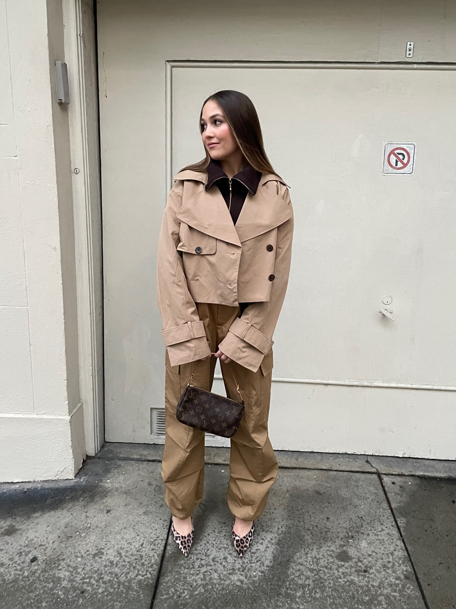 Cropped trench clearance jacket