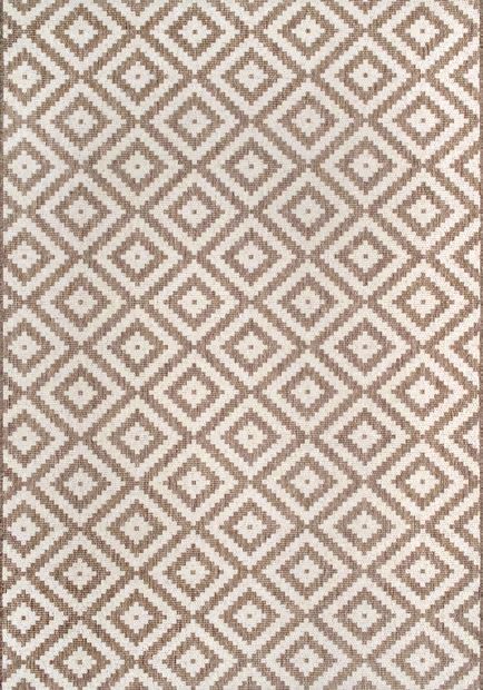 Beige Indoor/Outdoor Diamond Trellis Area Rug | Rugs USA