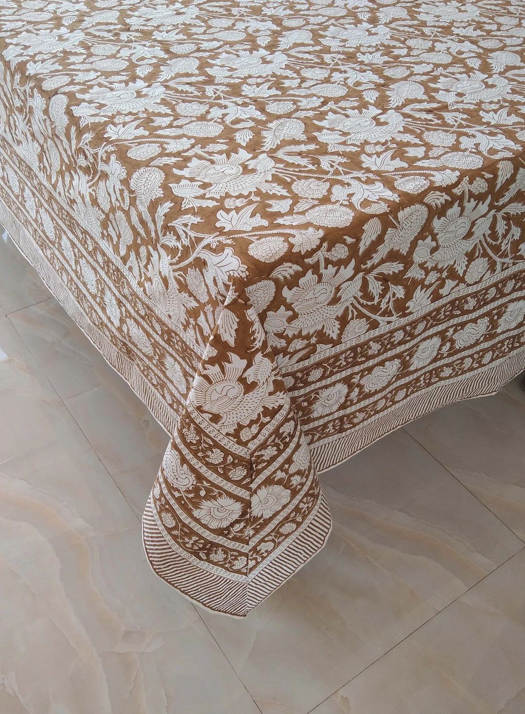 Block Print Tablecloth Floral Cotton Table Cloth Indian - Etsy | Etsy (US)