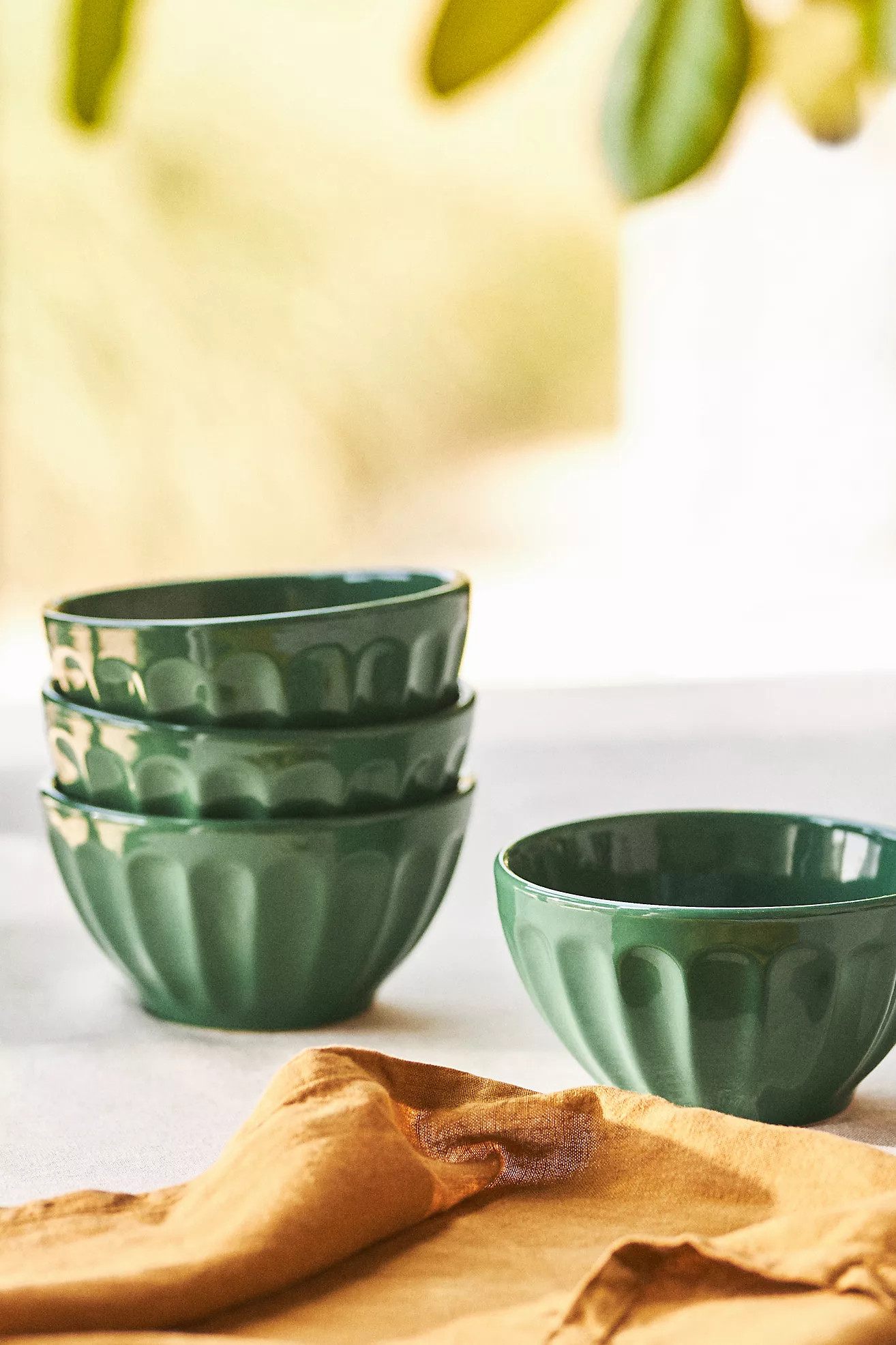 Amelie Latte Stoneware, Set of 4, Portuguese Cereal Bowls | Anthropologie (US)