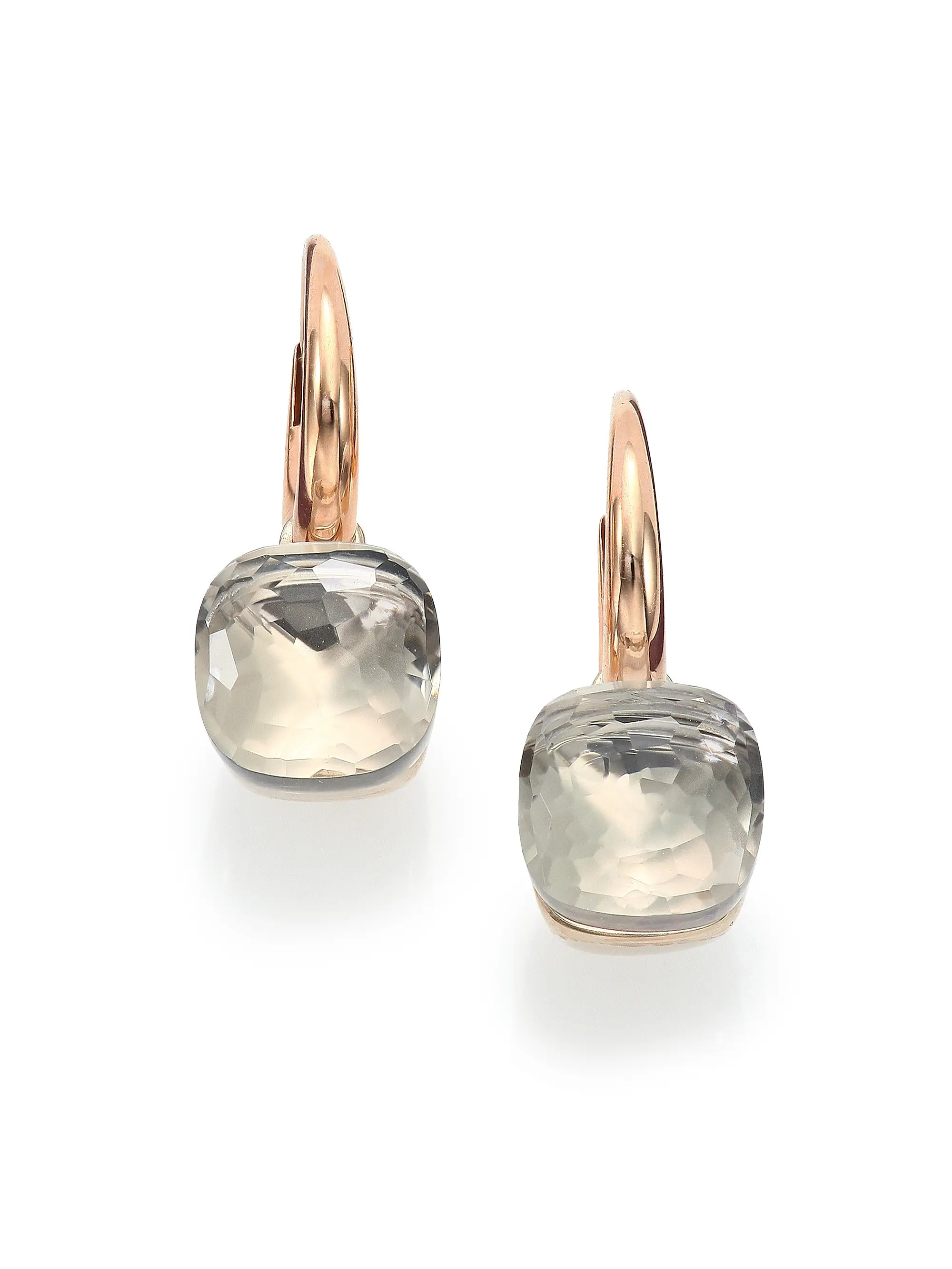 Pomellato Nudo White Topaz &amp; 18K Rose Gold Leverback Earrings | Saks Fifth Avenue | Saks Fifth Avenue