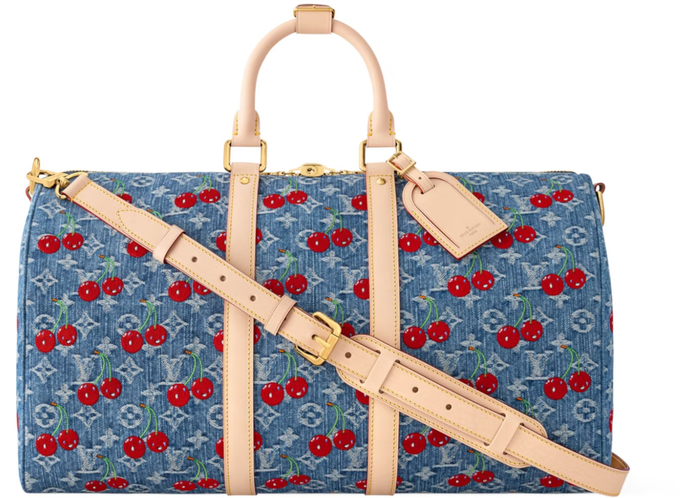 Louis Vuitton x Takashi Murakami Cherry Keepall Bandouliere45 Denim Monogram | StockX