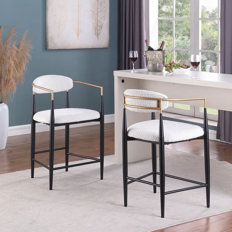 Maconay Upholstered 25'' Counter Stool | Wayfair North America