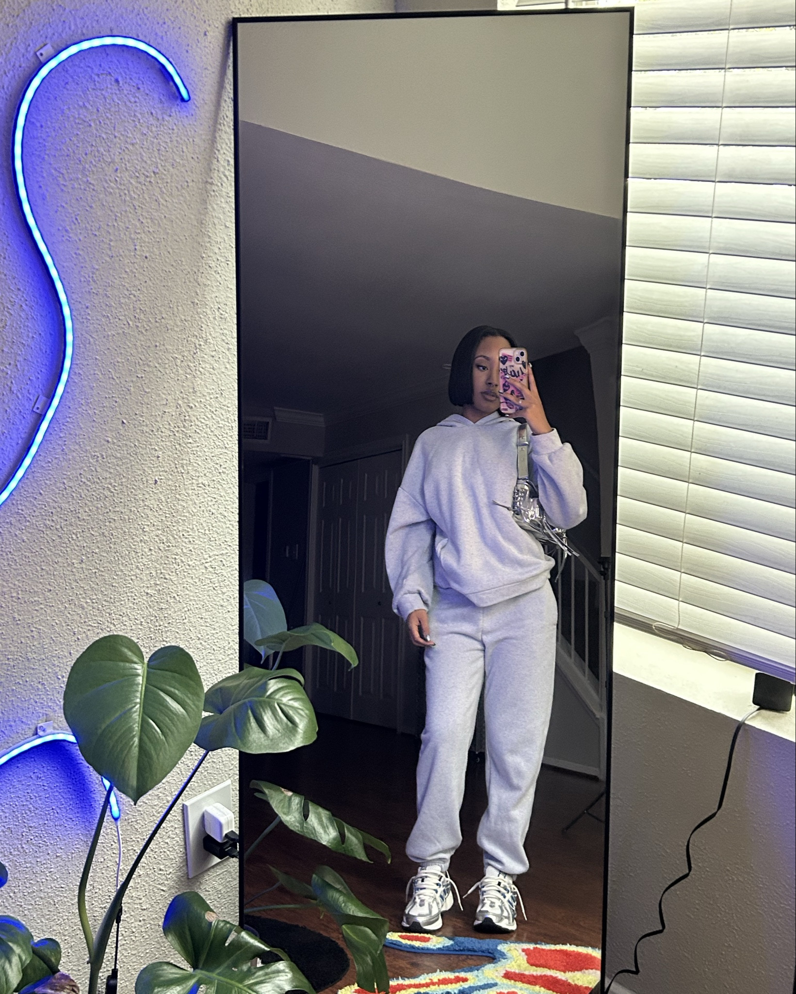 Hoodie Set 🤍☁️ 
🔎 handbag : Fashion Nova “Manifest it Handbag - Silver” 

#LTKBeauty #LTKActive #LTKSeasonal