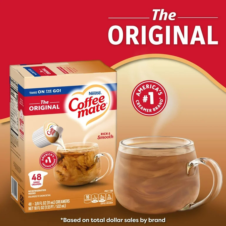 Nestle Coffee Mate, The Original Liquid Coffee Creamer Singles, 9 fl oz, 48 Count | Walmart (US)