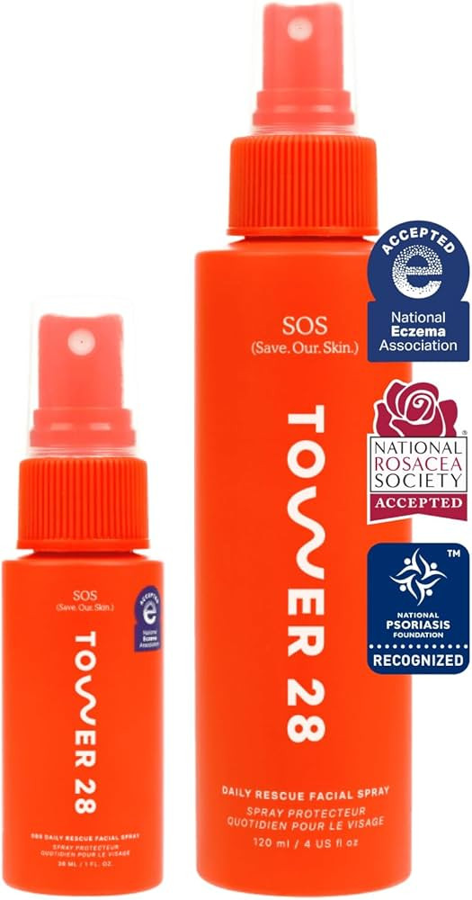 Tower 28 SOS Daily Rescue Facial Spray for Sensitive Skin, 1 FL Oz&4 FL OZ | Amazon (US)