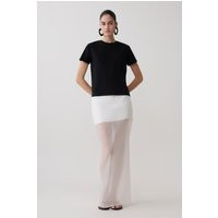 Ximena Organza Maxi Skirt / White | MESHKI | M | Meshki UK