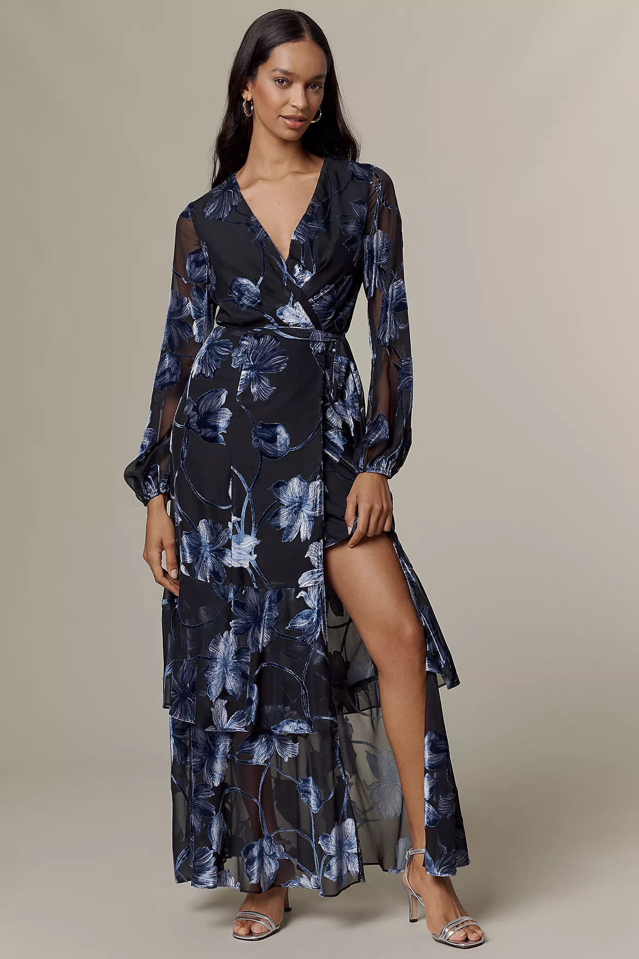 Hutch Long-Sleeve V-Neck Wrap Midi Dress | Anthropologie (US)
