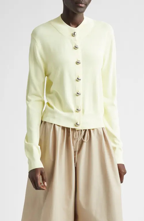 Brandon Maxwell The Aubrey Cardigan in Lemon Ice at Nordstrom, Size Large | Nordstrom