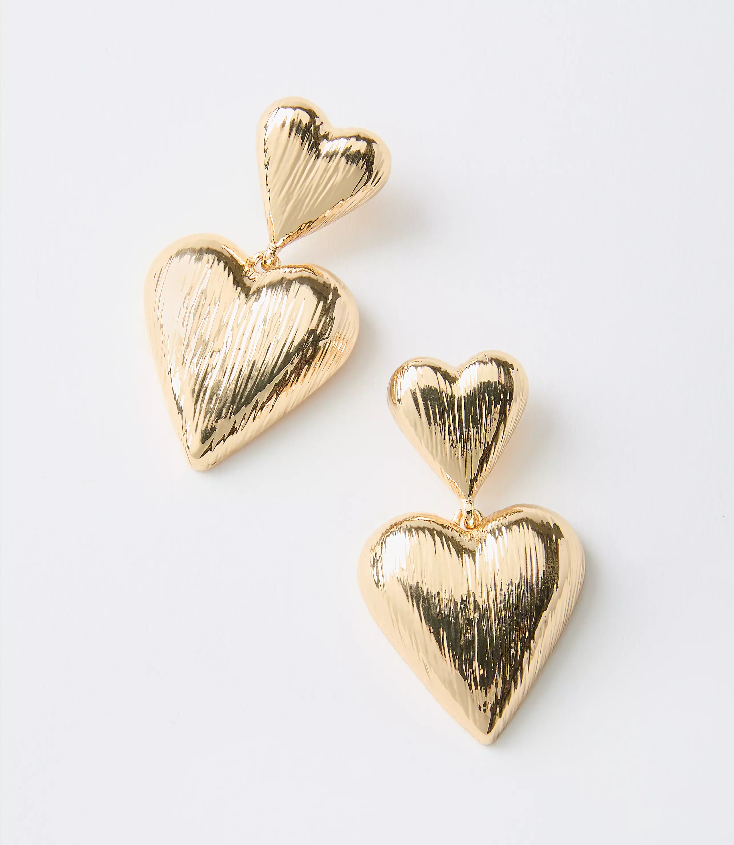 Brushed Heart Statement Earrings | LOFT