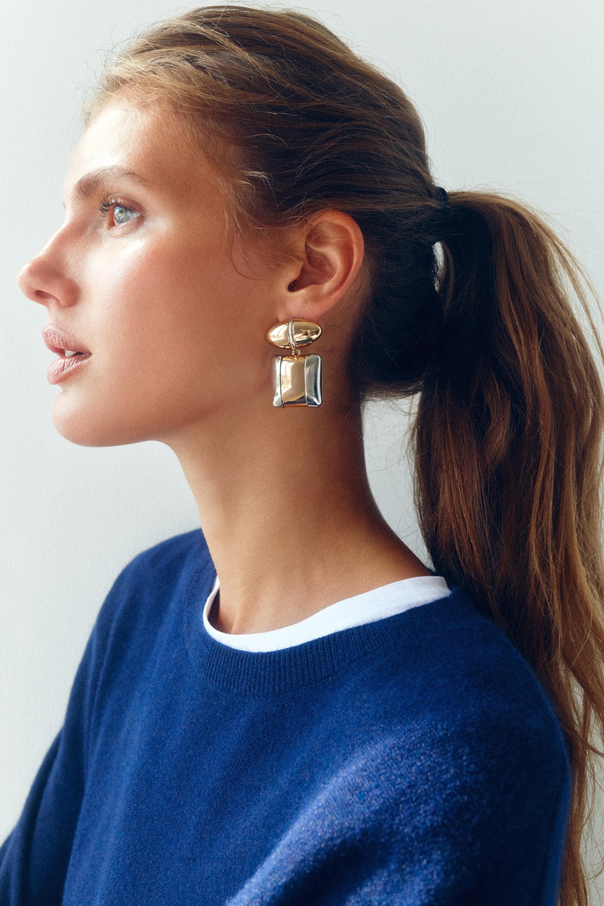 COMBINED METALLIC EARRINGS - Gold / Silver - M | Zara US
