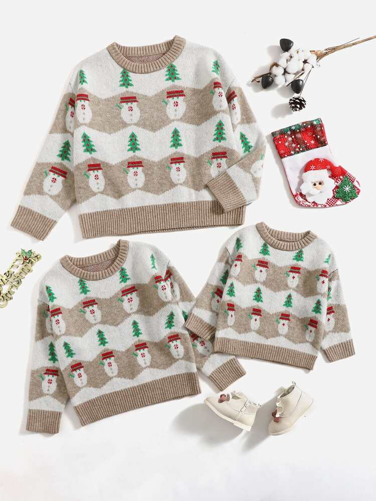 Toddler Girls 1pc Christmas Pattern Sweater | SHEIN