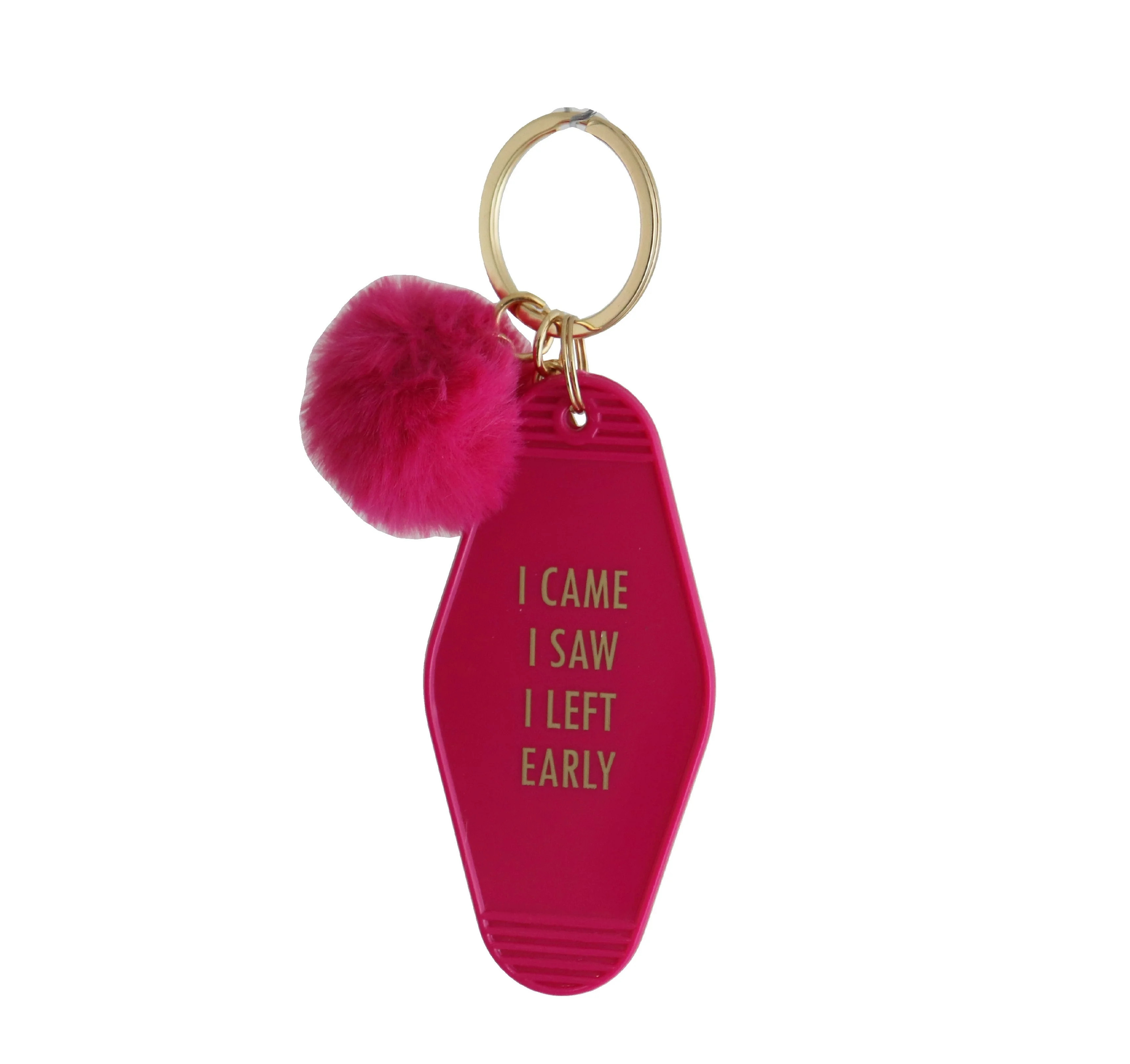 No Boundaries "I came. I saw. I left early." Hotel Key Ring with Pompom | Walmart (US)