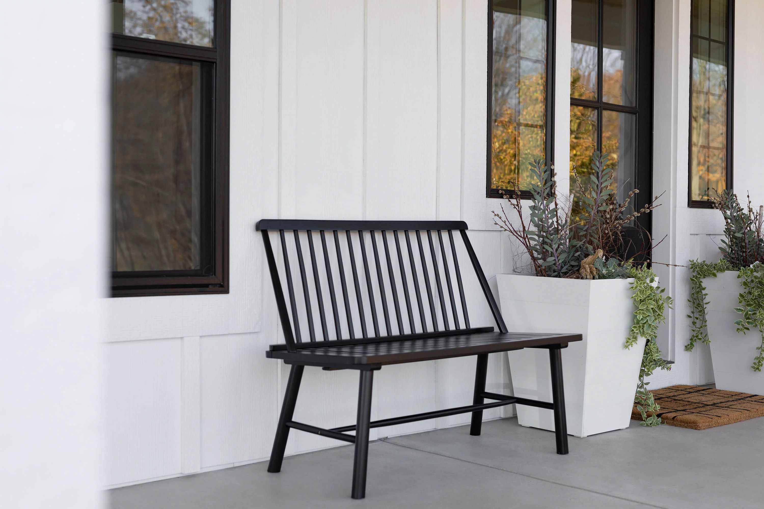 Barrington&Home Hardwood Farmhouse Porch Bench in Black | Walmart (US)