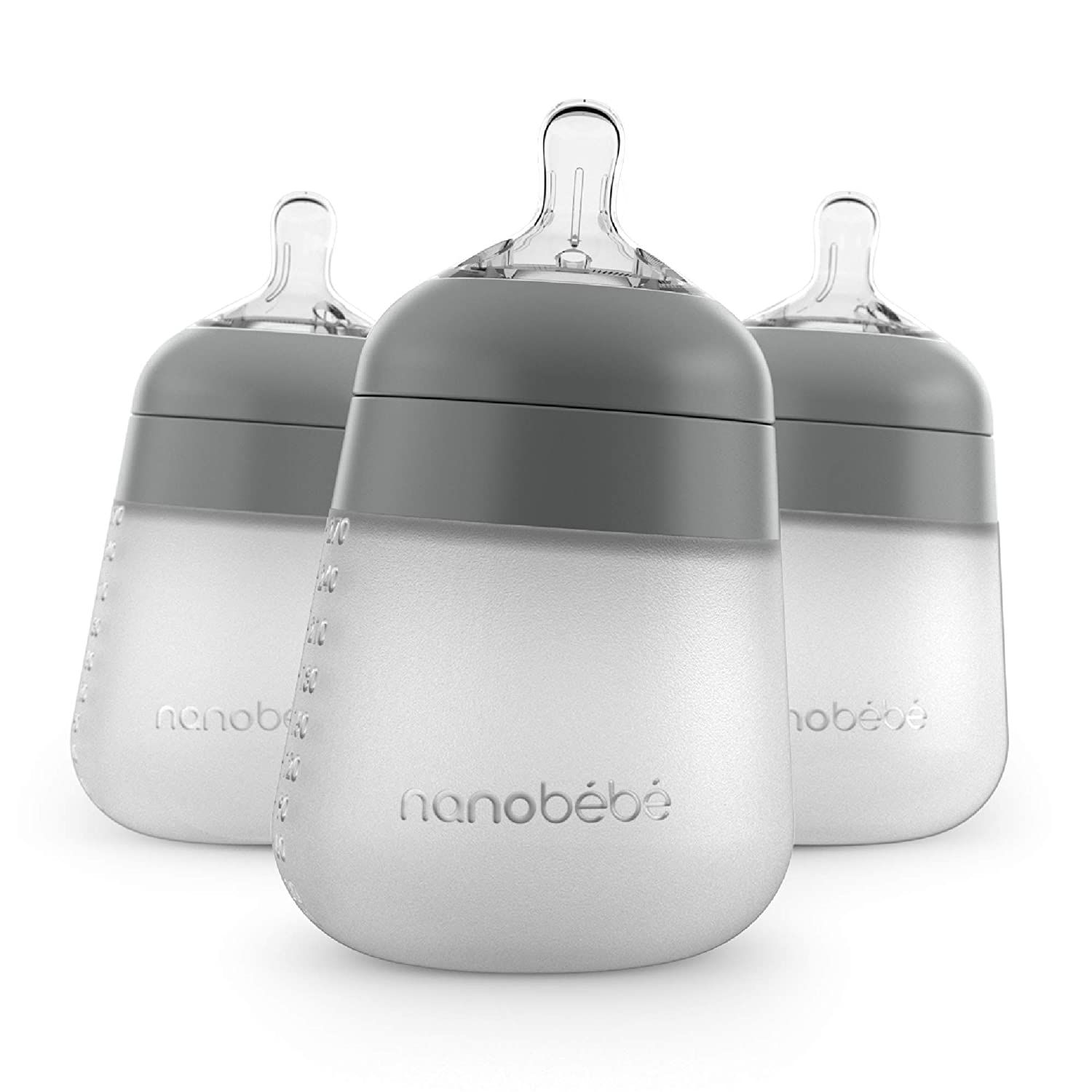 Nanobebe Flexy Silicone Baby Bottle, Anti-Colic, Natural Feel, Non-Collapsing Nipple, Non-Tip Sta... | Amazon (US)