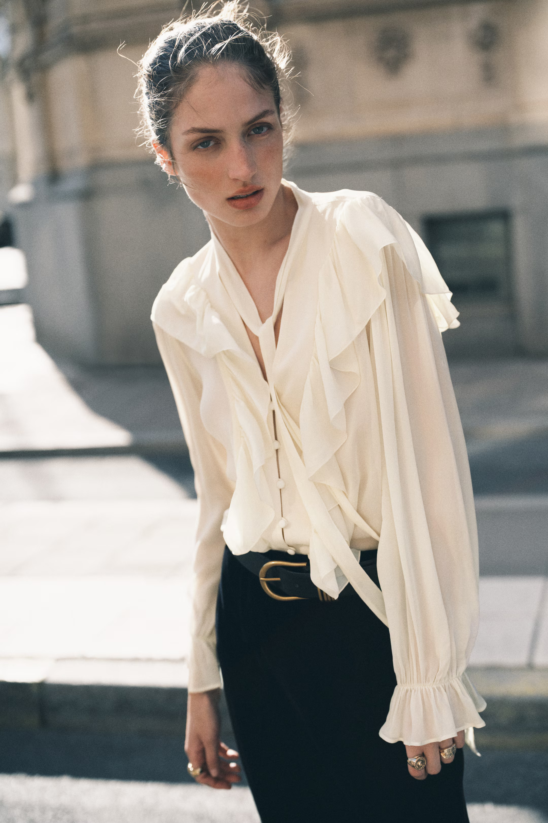 Ruffle-Trimmed Blouse | H&M (US + CA)