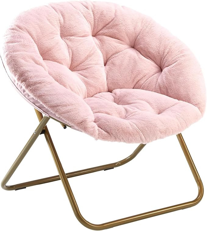 Sweetcrispy Comfy Saucer Chairs Folding Cozy Faux Fur Living Room Reading Lounge Chair with Soft ... | Amazon (US)
