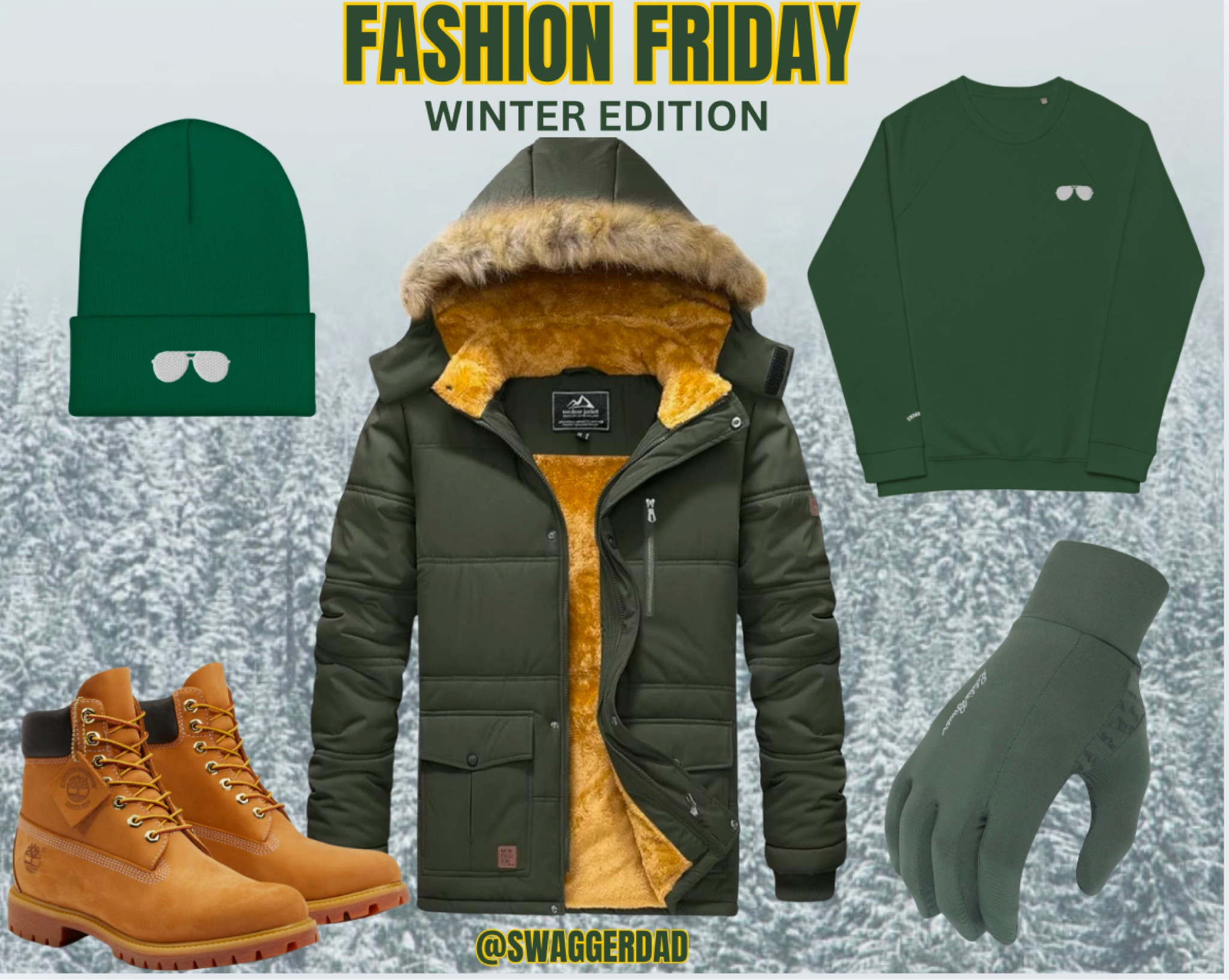 🔥 SD Fashion Friday: Winter Edition 🔥

Slide 1: All-Black Everything
We’re keeping it sleek and timeless. Pair the classic SD beanie and crewneck with a black coat, gloves, and Red Wing boots for that effortless, dad-on-the-go swag. The ultimate combo of style and practicality for those crisp winter days.

Slide 2: Frost Green Vibes
Step into the season with a pop of icy coolness. Rock the SD beanie and crewneck in frost green, layered under a matching coat with Eddie Bauer gloves and Timberland construction boots. A fresh look that turns heads while keeping you warm.

💥 Which vibe are you rocking this winter? Black-out classic or frost green freshness? Let us know below! ⬇️

Want these looks? Click the link in bio and shop the SD LTK now! Stay fresh, stay dad. 👊

#Swaggerdad #SDFashionFriday #DadStyle #WinterFits #StayWarmStayFresh

