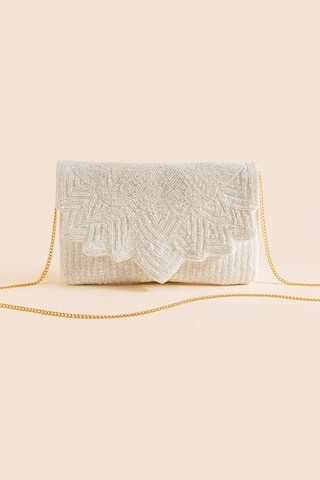 Daphne Beaded Scalloped Clutch | Francesca's