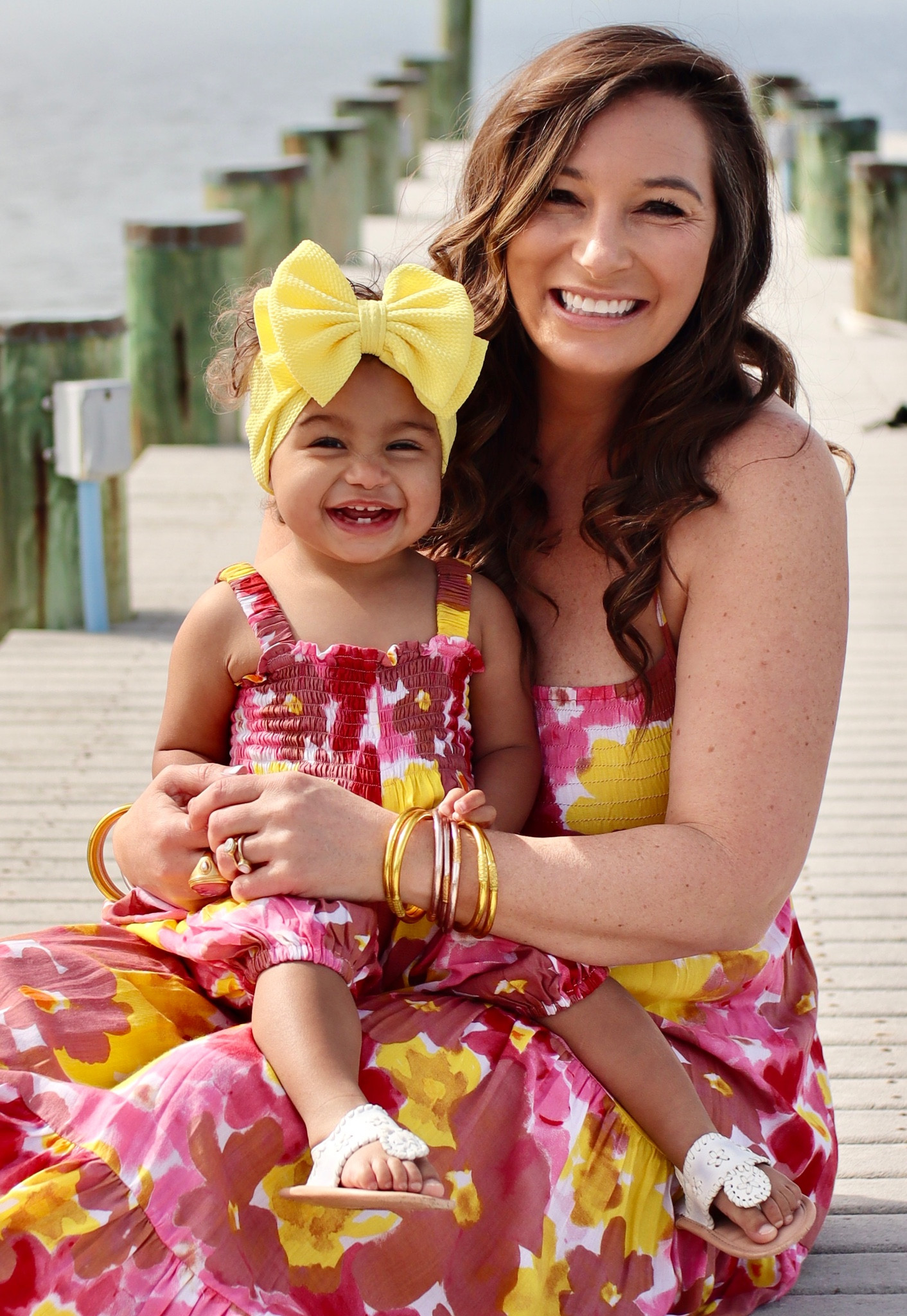 yellow dress pink accessories Latin Inspired Pink and Yellow Beaded Two-Piece Set