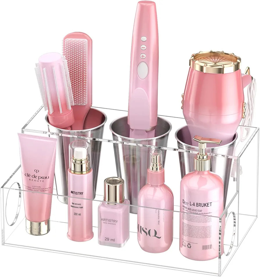 NIUBEE Hair Tool Organizer, Clear Acrylic Hair Dryer and Styling Organizer, Bathroom Countertop B... | Amazon (US)