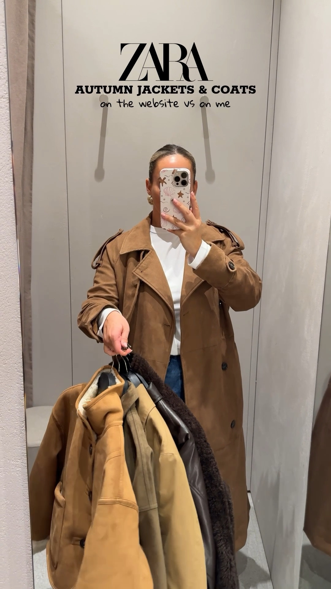 ZARA AUTUMN JACKET TRY ON HAUL 🍂✨

I’m a UK size 10, 5ft4 and I’m wearing the following sizes;
Jacket 1 (puffer coat) - medium
Jacket 2 (trench) - small
Jacket 3 (shearling) - medium
Jacket 4 (suede) - small (would have preferred a medium) 
Jacket 5 (double breasted short) - small
Jacket 6 (reversible) - medium 
Jacket 7 (leather) - medium

Jeans and long sleeve top is also ZARA and I’ve linked them below!
Jeans - size 10 
Long sleeve white top - size medium 
Suede trench is old H&M so I’ve linked the closest one I’ve managed to find this season!

Autumn jackets, autumn outfits UK, suede jacket, leather jacket, Borg coat, puffer coat, bomber jacket , Zara try on haul, Zara haul, trench coat

#LTKautumn #LTKuk #LTKstyletip