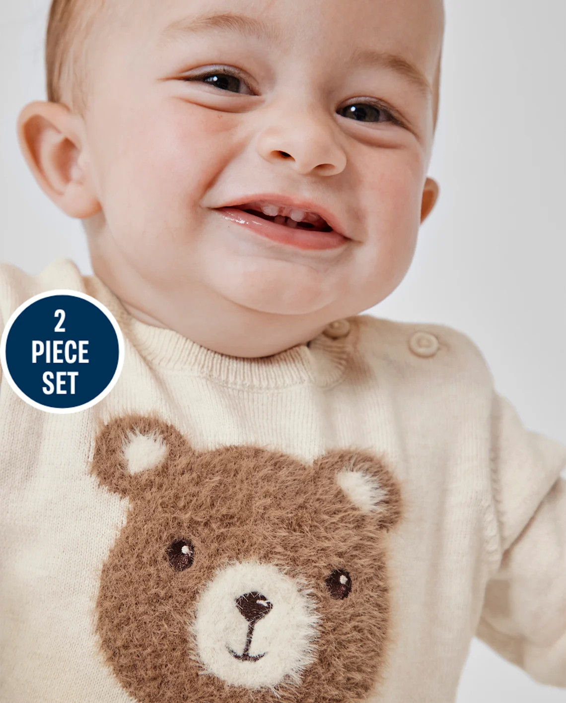 Baby Boys Intarsia Bear Sweater 2-Piece Playwear Set - tan | The Children's Place