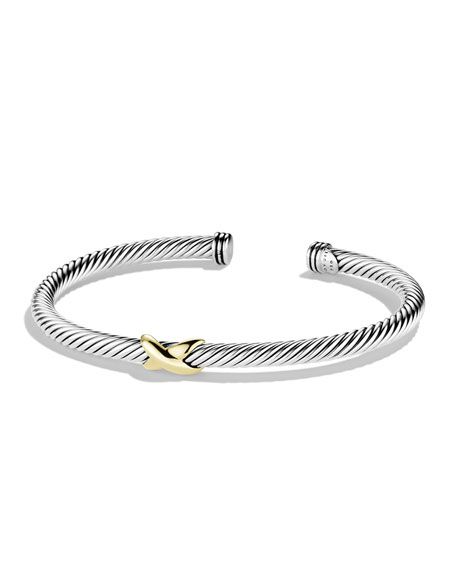 David Yurman X Bracelet with Gold | Neiman Marcus