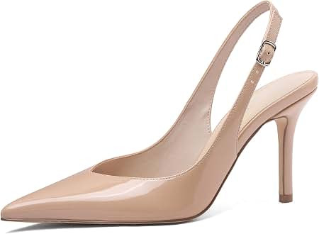 Slingback Heels for Women Pointed Toe Stiletto Pumps High Heel Dress 3.46in | Pointed Toe Stilett... | Amazon (US)