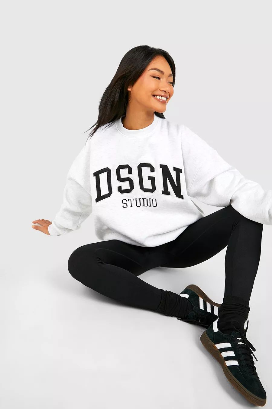 Dsgn Studio Applique Oversized Sweatshirt | boohoo (US & Canada)