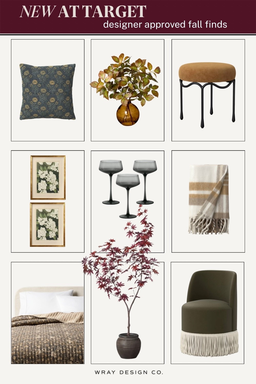 New fall decor home finds from Target. Designer-approved throw blankets, a fringe accent chair, moody wine glasses, and faux fall stems. @Target

#LTKHome #LTKSeasonal