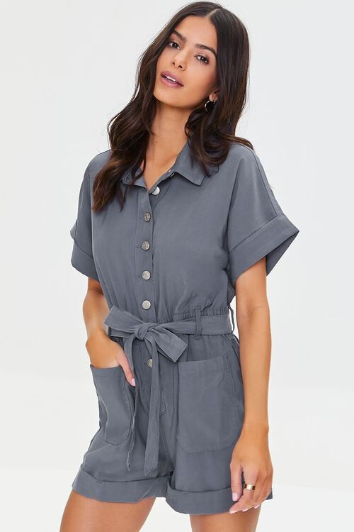 Button-Up Twill Romper | Forever 21 | Forever 21 (US)