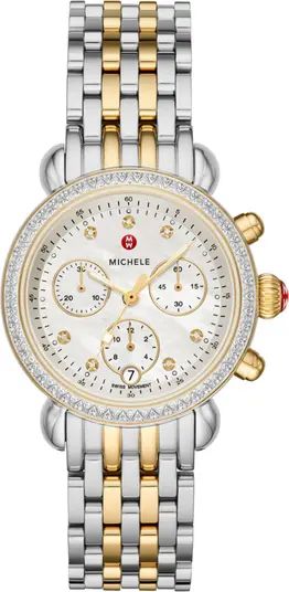 MICHELE Women's Diamond Accent Two-Tone CSX36 Watch, 36mm - 0.62ctw | Nordstromrack | Nordstrom Rack