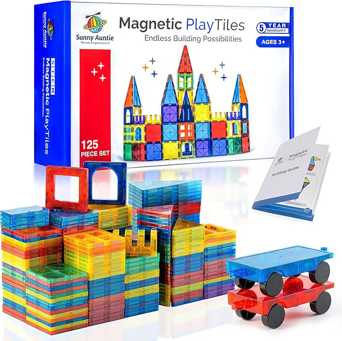 Magnetic Tiles 125 PCS XL Set with Storage Bag – Magnetic Building Tiles for Kids Ages 3-8, STE... | Amazon (US)