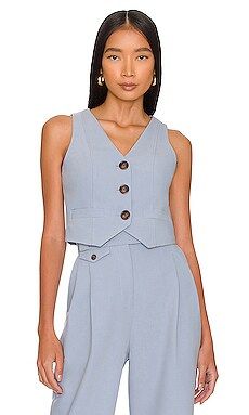 Shona Joy Irena Tailored Fitted Vest in Chalk Blue from Revolve.com | Revolve Clothing (Global)