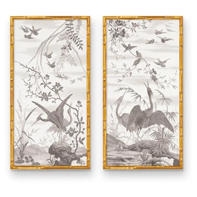 Crane Bird Panel Pair | Urban Garden Prints