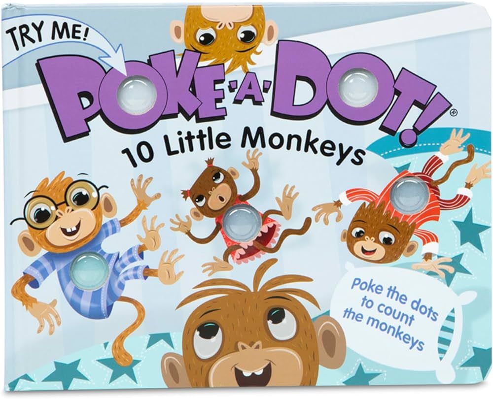 Melissa & Doug Children's Book - Poke-a-Dot: 10 Little Monkeys (Board Book with Buttons to Pop) -... | Amazon (US)