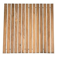 Nordic Style Teak Shower and Bath String Mat - Indoor and Outdoor Use - Non-Slip Wooden Platform ... | Amazon (US)