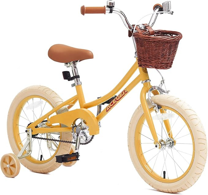 ACEGER Girls Bike with Basket, Kids Bicycle for 3-13 Years, Included Coaster Brake & Caliper Brak... | Amazon (US)