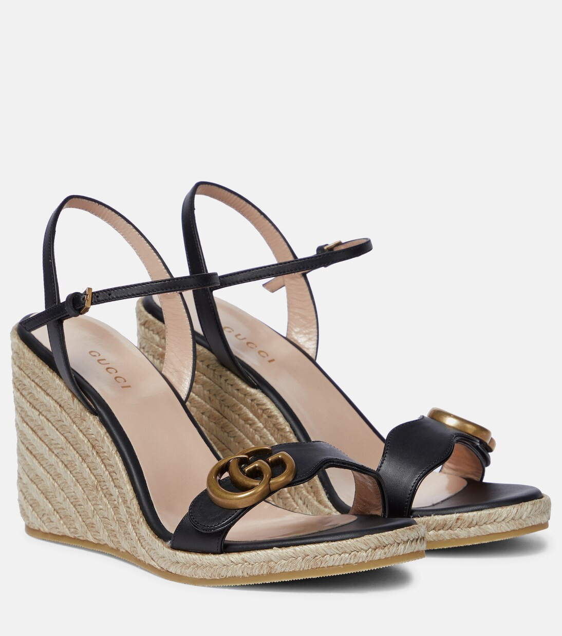 Leather wedge espadrille sandals | Mytheresa (INTL)